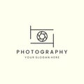 minimalist photography with line art style logo vector icon design. camera template illustration