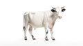 Minimalist photography of a white cow Royalty Free Stock Photo