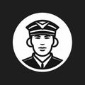 Minimalist Pilot Logo In Monochrome Style Royalty Free Stock Photo