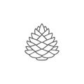 Minimalist pine cone graphic design, nature illustration, isolated vector icon Royalty Free Stock Photo