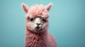 Minimalist Pink Alpaca: Bold Chromaticity In Wes Anderson Style