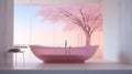 minimalist pink bath water