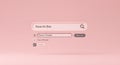 3D Render of Modern Search Bar and Results on Pink Background Royalty Free Stock Photo