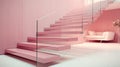 minimalist pink stairs