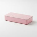Minimalist pink storage box on white surface Royalty Free Stock Photo