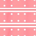 Minimalist Pink Stripes And Polkadot Vector Art