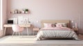 minimalist pink teenage bedroom