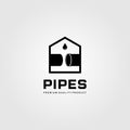 Minimalist pipes home repair logo vector plumbing illustration design