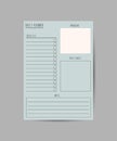 Minimalist planner sheet. A cute and simple sheet for the daily planner to print. Vector illustration
