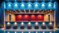 Minimalist Playhouse Box Office Empty Seats Await the Performance in Modern Architectural Design Royalty Free Stock Photo