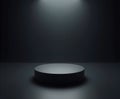 Minimalist Podium in Dark Studio with Gradient Lighting Royalty Free Stock Photo