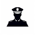 Minimalist Police Officer Icon On White Background