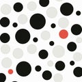 Minimalist Polka Dot Pattern: Organic Contours In Black, White, And Red