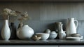 Minimalist Porcelain Set in Modern Cupboard - AI Generated