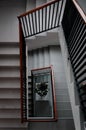 minimalist portrait of the stairs from the top floor to the bottom floor