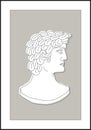 Minimalist poster with David sculpture bust, modern aesthetic style Royalty Free Stock Photo