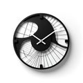 Minimalist Precision Black and White Metalcut Style Wall Clock Dial Royalty Free Stock Photo