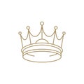 Minimalist premium monarchy crown jewelry king queen accessory fashion design line art icon vector