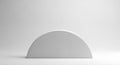 Minimalist Presentation: White Semicircle Platform for Product Display with Soft Lighting Royalty Free Stock Photo