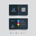 Minimalist print business card with cmyk color - print business card for printshop cmyk with flat design style