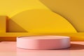 Minimalist product presentation, abstract podium platform in pastel colors