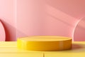 Minimalist product presentation, abstract podium platform in pastel colors