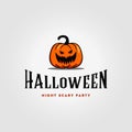 minimalist pumpkin halloween logo icon design vector illustration Royalty Free Stock Photo