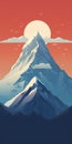 Minimalist Puncak Jaya Poster: Majestic Everest In Stylized 2d Game Art