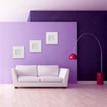 Minimalist purple interior Royalty Free Stock Photo