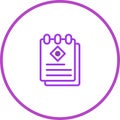 Minimalist Purple Notepad Icon: Simplicity and Elegance in Design for Note-Taking Royalty Free Stock Photo