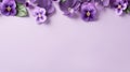 Minimalist Purple Pansies On A Pastel Background