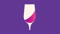 Minimalist Purple Wine Glass Icon - Janek Sedlar Style Royalty Free Stock Photo