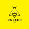 Minimalist queen bee logo design Royalty Free Stock Photo