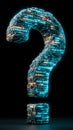 Minimalist question mark crafted from glowing digital elements Royalty Free Stock Photo
