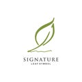 Minimalist Quill Pen Signature logo design inspiration Royalty Free Stock Photo