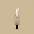 Minimalist Rabbit Illustration In The Style Of Dan Matutina