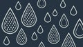 Minimalist Raindrop Outline Pattern, vector design Generative AI Royalty Free Stock Photo