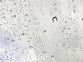 Minimalist Raindrops and Water Droplets on Glass Surface Texture Royalty Free Stock Photo