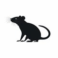 Minimalist Rat Silhouette On White Background