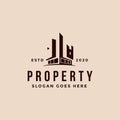 Minimalist real estate building logo template Royalty Free Stock Photo