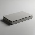 A minimalist rectangular gray box with smooth surfaces and sharp Royalty Free Stock Photo