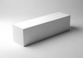 Minimalist rectangular white box object presented on a clean light gray surface Royalty Free Stock Photo