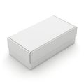 Minimalist rectangular white cardboard box on a plain surface Royalty Free Stock Photo