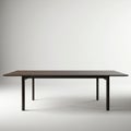 A minimalist rectangular wooden table with a dark finish. It features clean lines and four Royalty Free Stock Photo