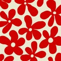 Minimalist Red Flower Power Hipster Pattern