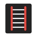 Minimalist Red Ladder in Black Square Vector Illustration Royalty Free Stock Photo
