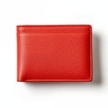 Minimalist Red Leather Wallet With Fine Texture On White Background Royalty Free Stock Photo