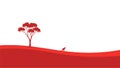red silhouette of Australian outback landscape Royalty Free Stock Photo