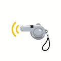 Minimalist Referee Whistle with Sound Waves Vector Royalty Free Stock Photo