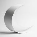 A Minimalist White Crescent Moon Shape Formed from a Curved Sheet of Paper abstract Royalty Free Stock Photo
